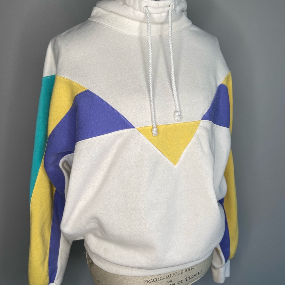 Vintage Here’s A Hug Purple Yellow White 1/4 Zip SweatShirt